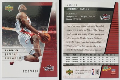 2007 Upper Deck LeBron James #23 Trading Card (#6/10) Cleveland Cavaliers NBA