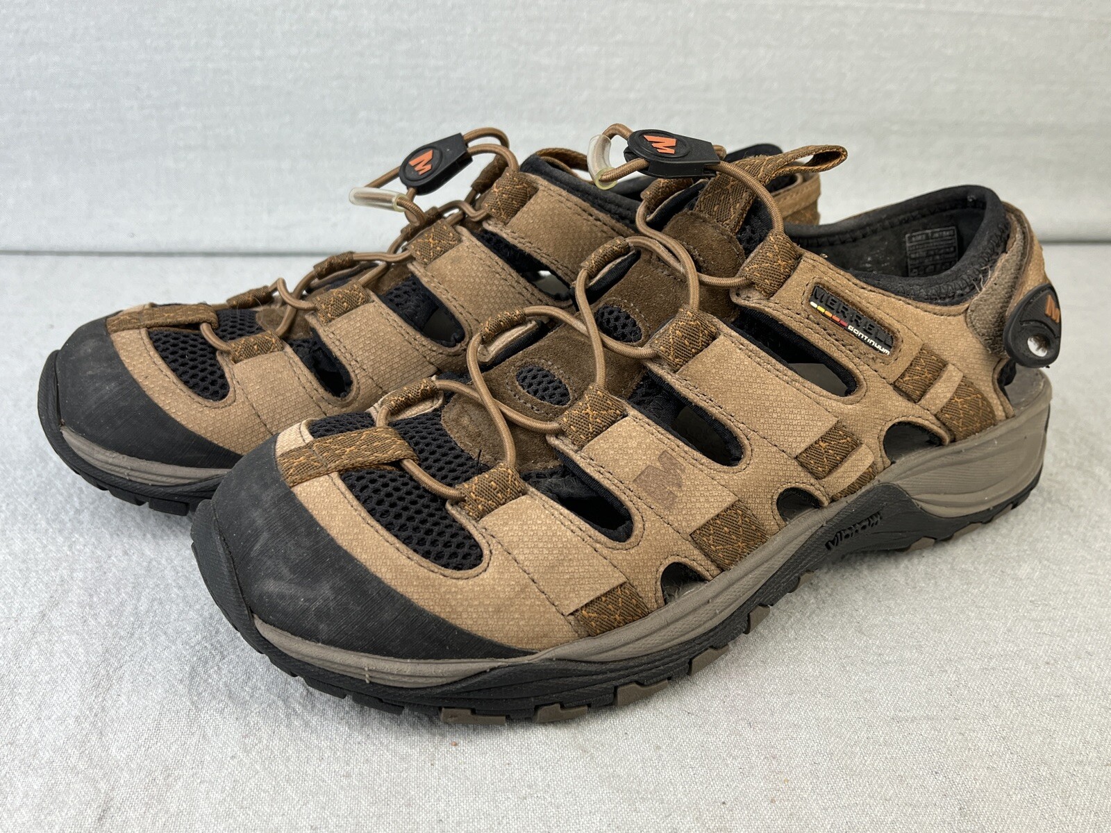 Merrell J87845 Continuum Kangaroo sandali marroni da uomo taglia 7 escursionismo trail