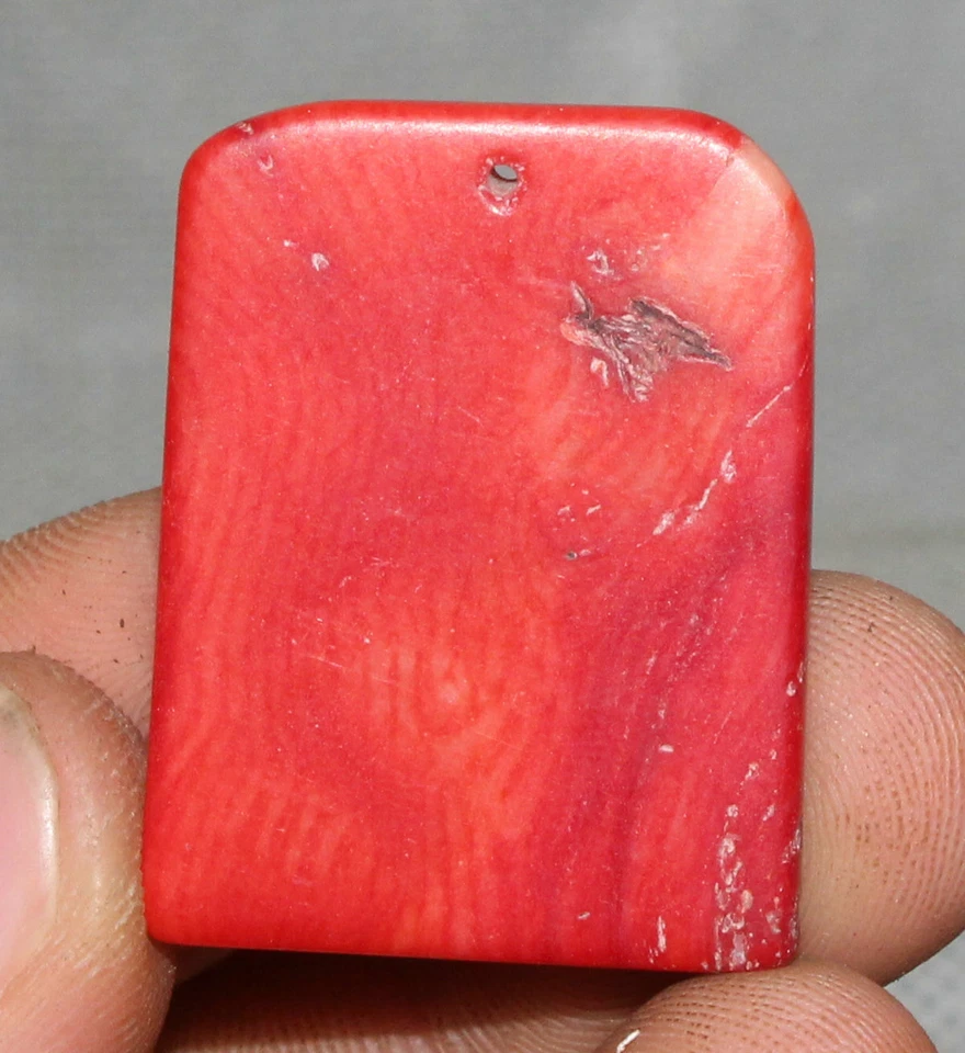 Colgante Amuleto Bestia Dragón Tallado Coral Cultura Hongshan Antigua China Único 3CM Foto 4 de 4