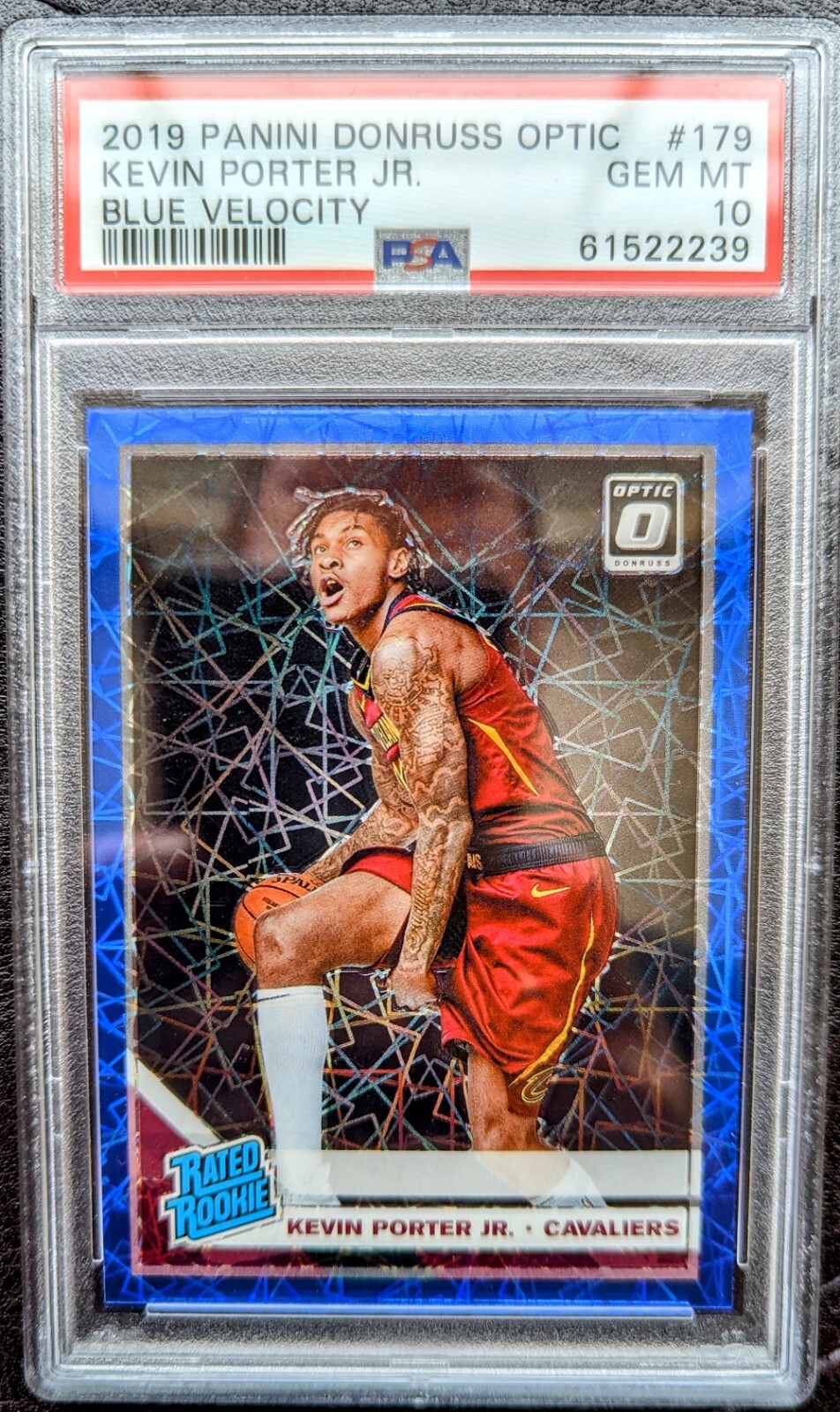 2019 Donruss Optic Blue Velocity Prizm Kevin Porter Jr PSA 10 GEM MT Rookie RC