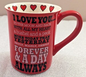 I Love You Forever And A Day Always St Valentine S Day Ceramic Mug 4 5 H Ebay