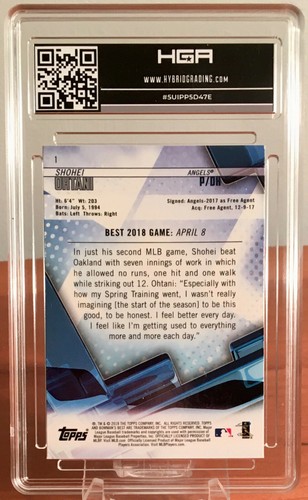 2018 Bowman's Best Shohei Ohtani RC Rookie HGA 9.5 (mit 10) GEM MINT - Bild 2 von 2