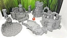 9 Piece Ruins Set Scatter Terrain Scenery 28mm Dungeons & Dragons 3D Printed