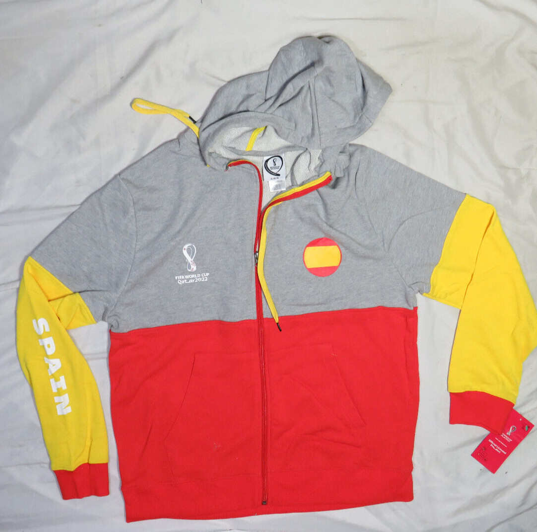 Xl Full Zip Red Yellow Gray Terry Fifa Cup Nwt