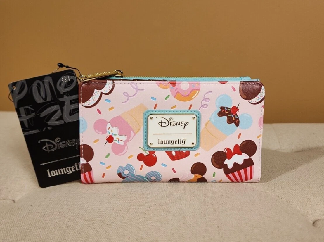 Loungefly Disney Mickey and Minnie Mouse Sweet Treats Flap Wallet NEW