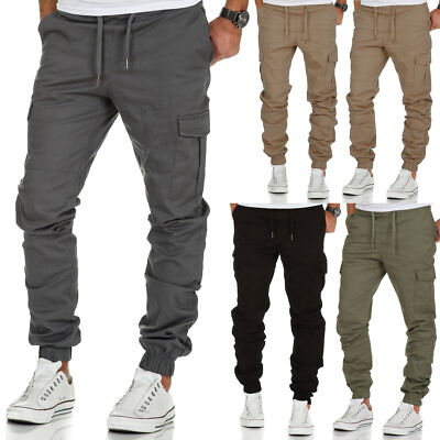 Herren Cargo Stretch Jogger Chino Hose Jeans Sweatpants Sweathose 7006