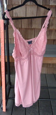 City Chic Lingerie Chemise Slip Nightgown Dusty Pink w/ Lace Trim Size S/16