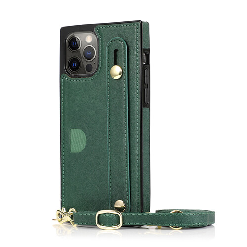 For iPhone 16 15 14 13 12 11 Pro Max XS/X Plus Leather Stand Cover Case w/ Strap - Bild 4 von 22