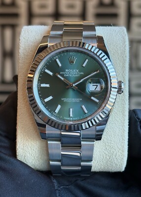 Rolex Datejust 41   Mint Green  COMPLETE SET 126334