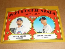 2021 Topps Heritage JUMBO 5 X 7 GOLD 08/10 TYSON MILLER/JIMMY LAMBERT CUBS