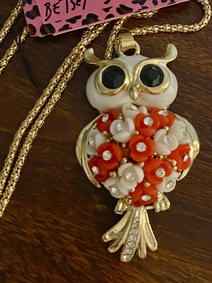 Betsey johnson 2024 owl necklace