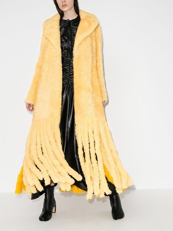 Bottega Veneta Runway FW20 Teddy Shearling Fringe Coat in Bottega Veneta Runway FW20 Teddy Shearling Fringe Coat in