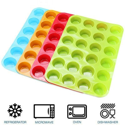 Silicone Mini Muffin Cup 24 Cavity Cookie Cupcake Pan Tray Mold Baking Tool Silicone Mini Muffin Cup 24 Cavity Cookie Cupcake Pan Tray Mold Baking Tool