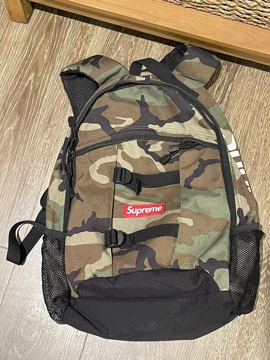 Supreme Backpack Woodland Camo Red Box Logo 2014 SS Limited Great  Condition! 23