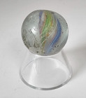 Antique German Latticino Multi Color Swirl Glass Marble +1" — photo 4