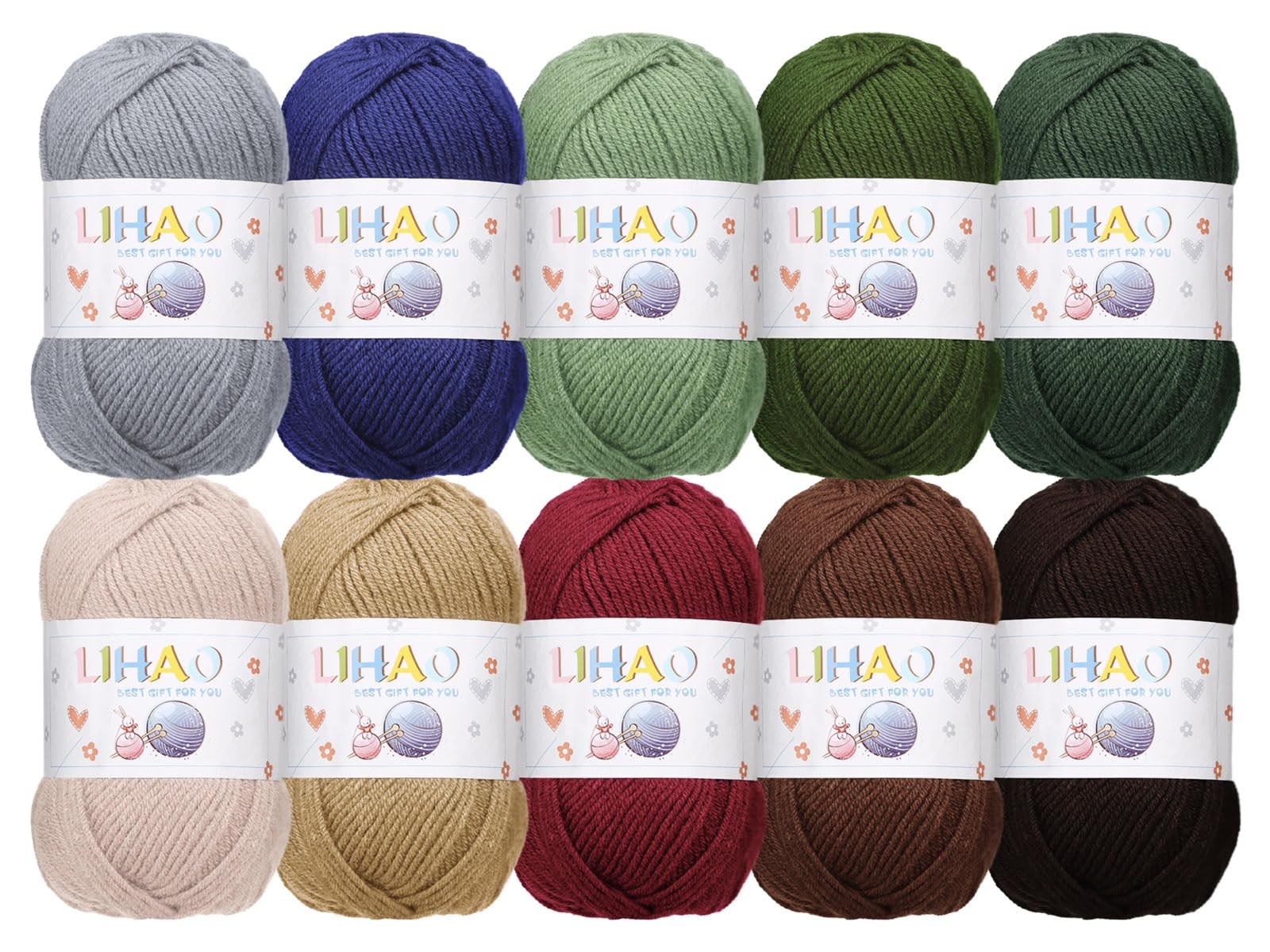 Laine à tricoter multicolore en acrylique pas cher lot de 10 pelotes de 50g