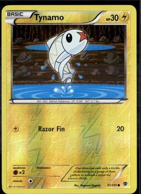 Tynamo 31/101 Common Plasma Blast Pokemon Reverse Holo Lightly Played