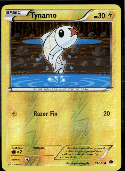 Tynamo 31/101 Common Plasma Blast Pokemon Reverse Holo Lightly Played