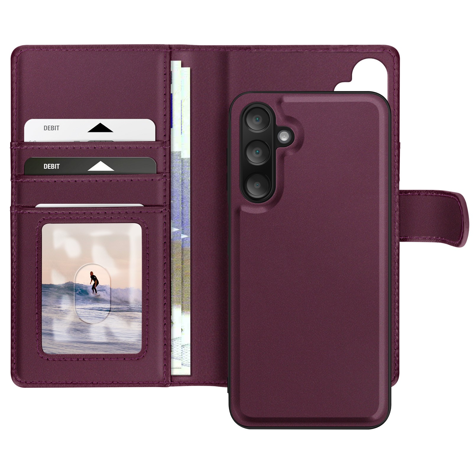 Coque violette Galaxy A16 Mayaxess avec protection amovible