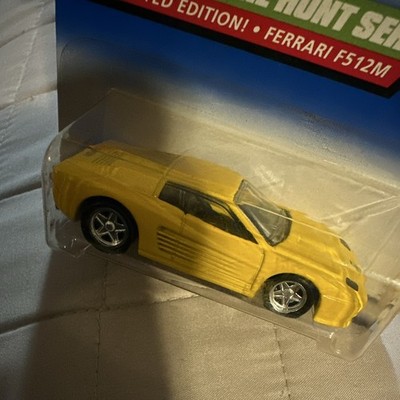 Hot Wheels 1999 Treasure Hunt Ferrari F512M 1:64 Diecast Yellow Unopened