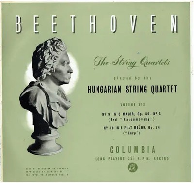 Beethoven The String Quartets - Volume Six MONO Columbia Vinyl LP