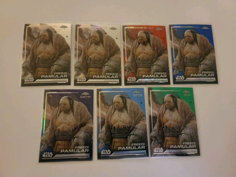 Freedi Pamular 2024 Topps Chrome Star Wars #90, rqinbow,red,blue,aqua,blue,green