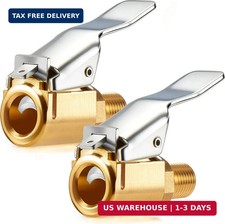 2pcs Tire Air Chuck With Clip Adapter Brass Locking Tire Inflator Nozzle Connec 2pcs Tire Air Chuck With Clip Adapter Brass Locking Tire Inflator Nozzle Connec