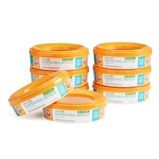 Munchkin Arm Hammer Diaper Pail Refill Rings, 1 Count Pack of 8 , Orange