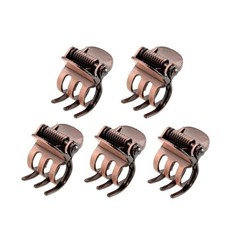 5Pcs Mini Metal Hair Claw Clips for Women, 1 Count Pack of 5 , Bronze