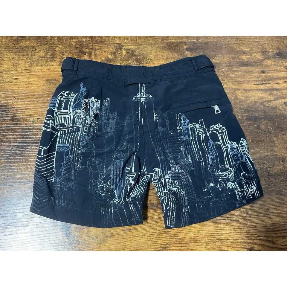 Orlebar Brown Swim Shorts NYC New York City all over print boys size 4 black - Image 2 of 4