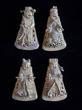 Antique Chinese Immortals Gilt Bronze Hat Pins Lot Of 4 Late C19th/ Early C20th