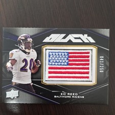 2009 Upper Deck Flag Black Baltimore Ravens Ed Reed Patch Serial #10/250