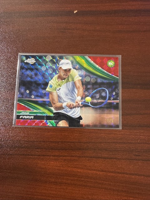 Jaime Faria 2025 Topps Chrome Tennis Red Geometric Refractor Rookie 1/5 RC #167