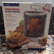 Sunbeam Electric Carousel Vertical Chicken Meats Rotisserie #4780 NEW OPEN BOX