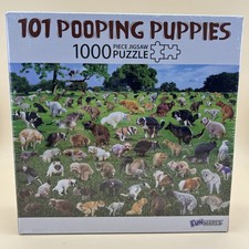 New/Sealed-1000 Piece Jigsaw Puzzle-101 Pooping Puppies-Dogs-Lab-Pug-Pit-Poodle