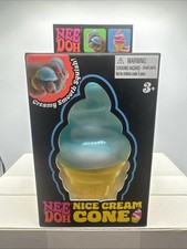 NIB Nee Doh Blue Nice Cream Cone Squishy Fidget Toy Stress Anxiety Relief New