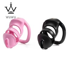 Newest Resin Male Chastity Device Plastic Cage Men Locking Belt with 4 Rings