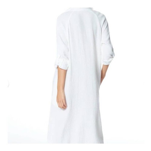 Vestido Camisa Young Fabulous & Broke Noosa Algodón Gasa Pequeño Blanco Nuevo sin Etiquetas - Imagen 5 de 10