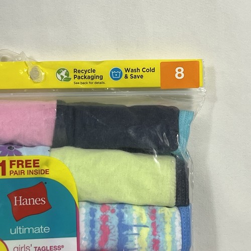 Hanes Ultimate Girls Tagless Cotton Briefs Underwear Pack of 15 Pairs - Size 8 - Picture 4 of 6