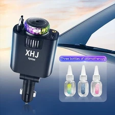 Retractable Car Charger with Air Freshener Diffuser & Star Lights