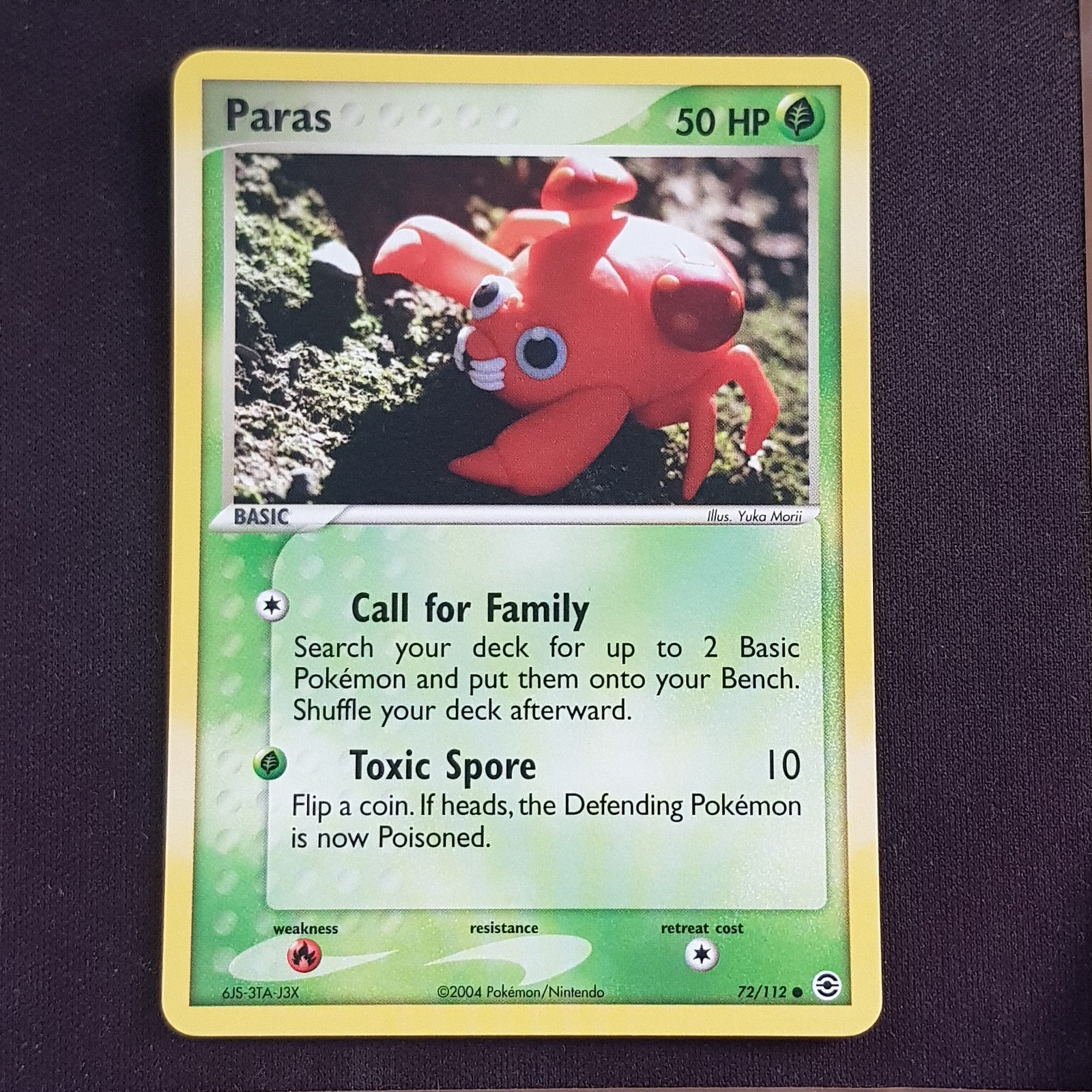 Paras 72/112 Yuka Morii Rare💯MINT💯EX FireRed & LeafGreen Pokemon Card TCG