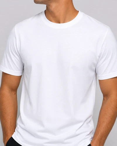 Men's White T-Shirts 3 Pack 100% Cotton Crew Neck Short Sleeve Undershirts image 3