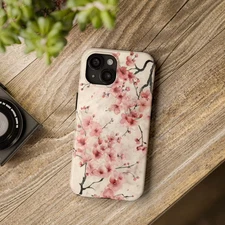 Cherry Blossom Floral Watercolor Sakura iPhone Case for 17 16 15 14 13 12