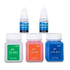 pH Calibration Solution Kit with Storage Buffer for pH Meters - 3 Bottles