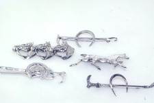 5pc Equestrian Horse Riding Crop Sterling Silver Lot 4 Pins Tie Bar 