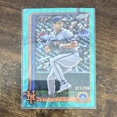 Topps 2024 Chrome Update Justin Hagenman RC Serial #021/299 Mets #USC61