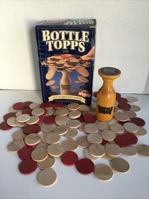 Bottle Topps Parker Brother`s Game Stack` Em High Stack` Em Wide Real Wood 1993