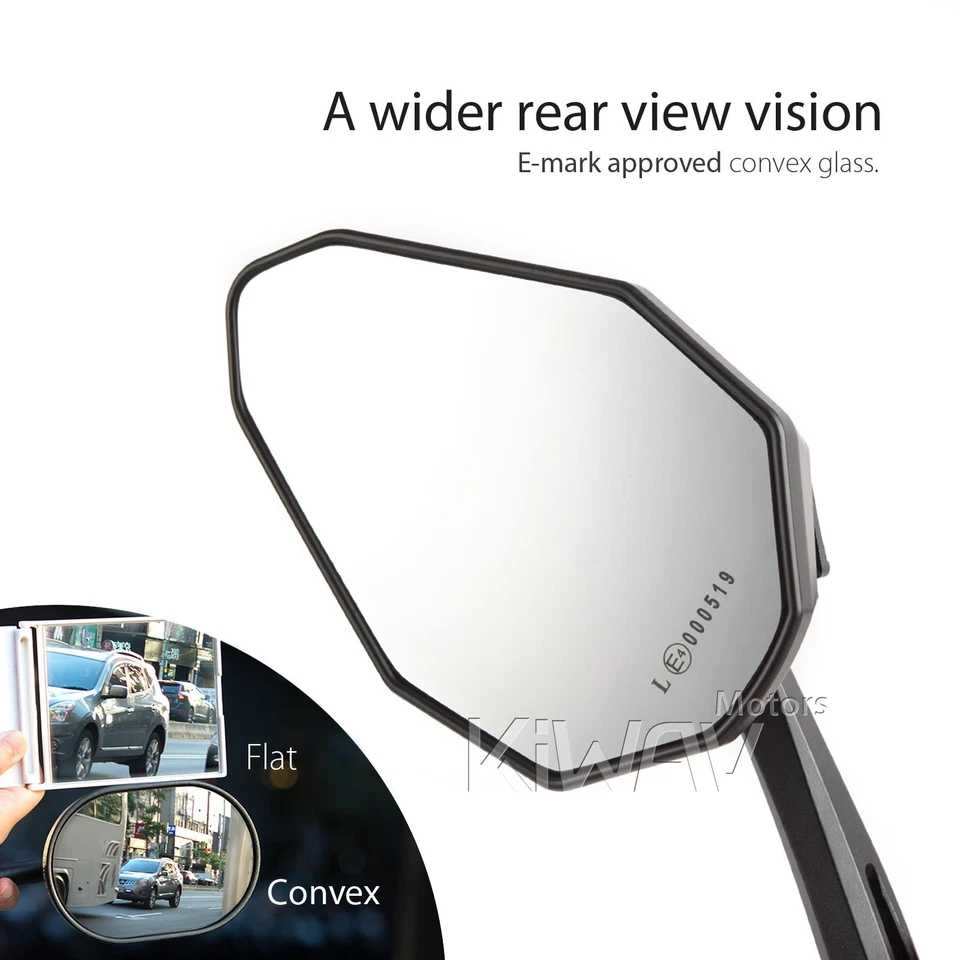 Bar end mirrors VIPERII black fits Moto Guzzi Audace V9 threaded OEM bar - Imagem 4 de 4