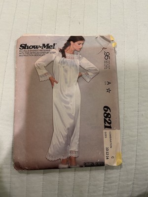 McCall s Show Me! Sleeping Gown Sewing Pattern 6821. Sizes 10-12-14
