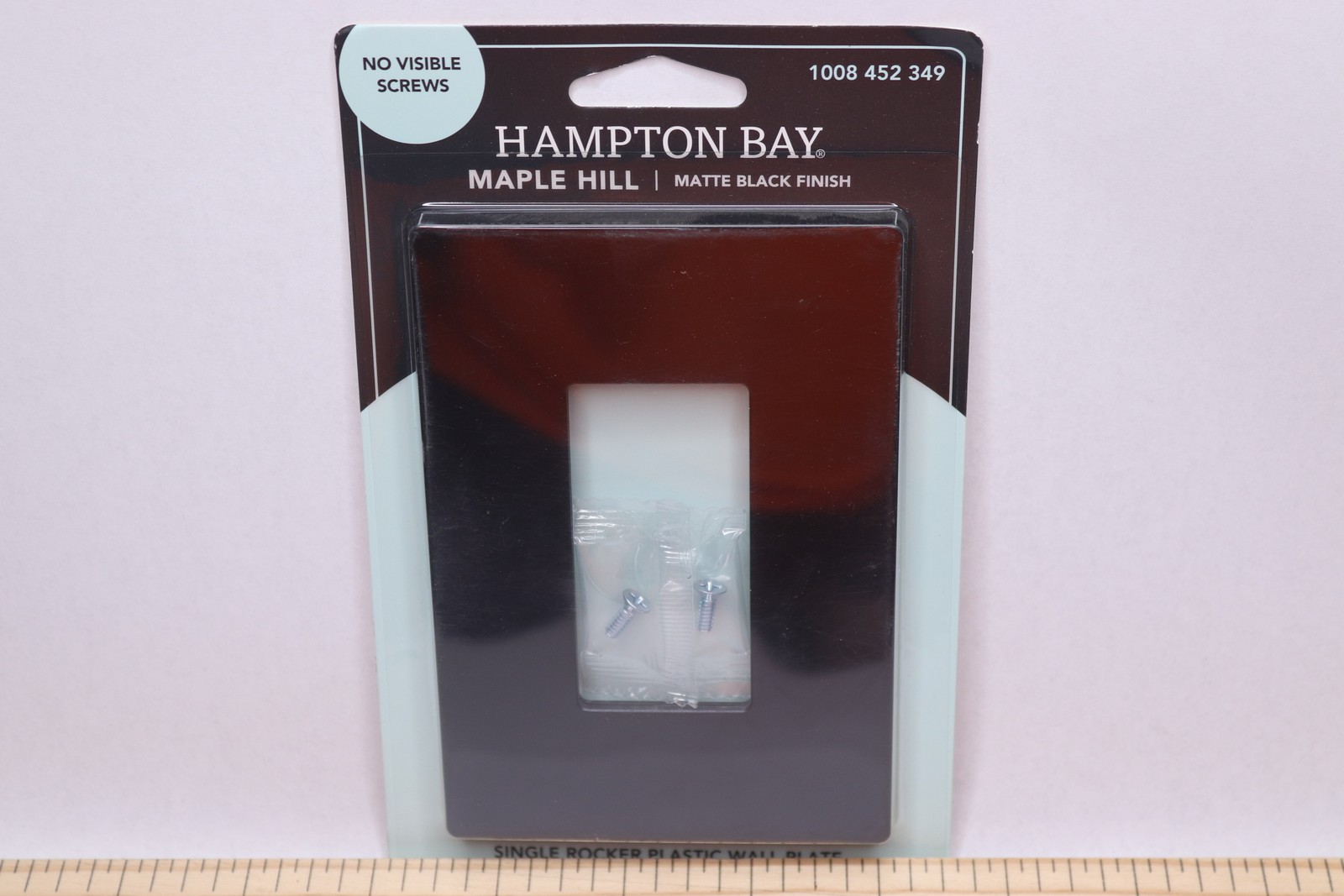 Hampton Bay Decorator/Rocker Wall Plate 1-Gang Plastic Black 838814